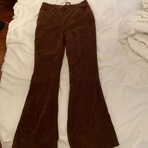 Brown corduroy flare pants. Nasty Gal